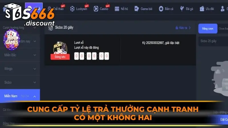 Cung cấp tỷ lệ trả thưởng cạnh tranh có một không hai 